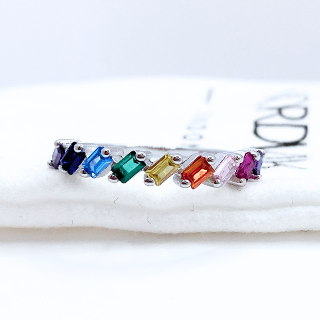 Conjunto Aros y Anillo Colores Aurora - Silver