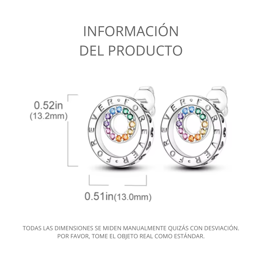 Conjunto Aros y Collar Forever Multicolor - Silver