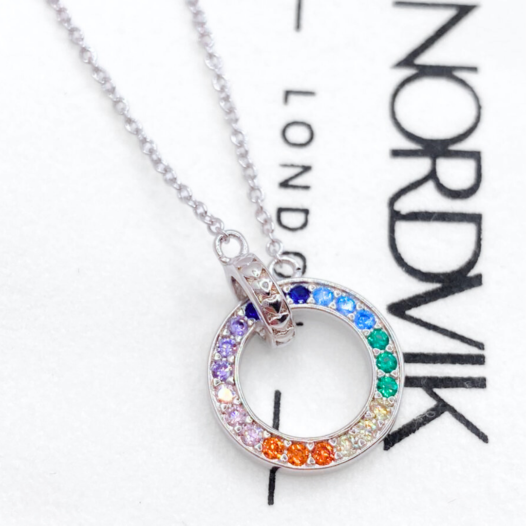 Conjunto Collar y Aros Corazón Multicolor - Silver