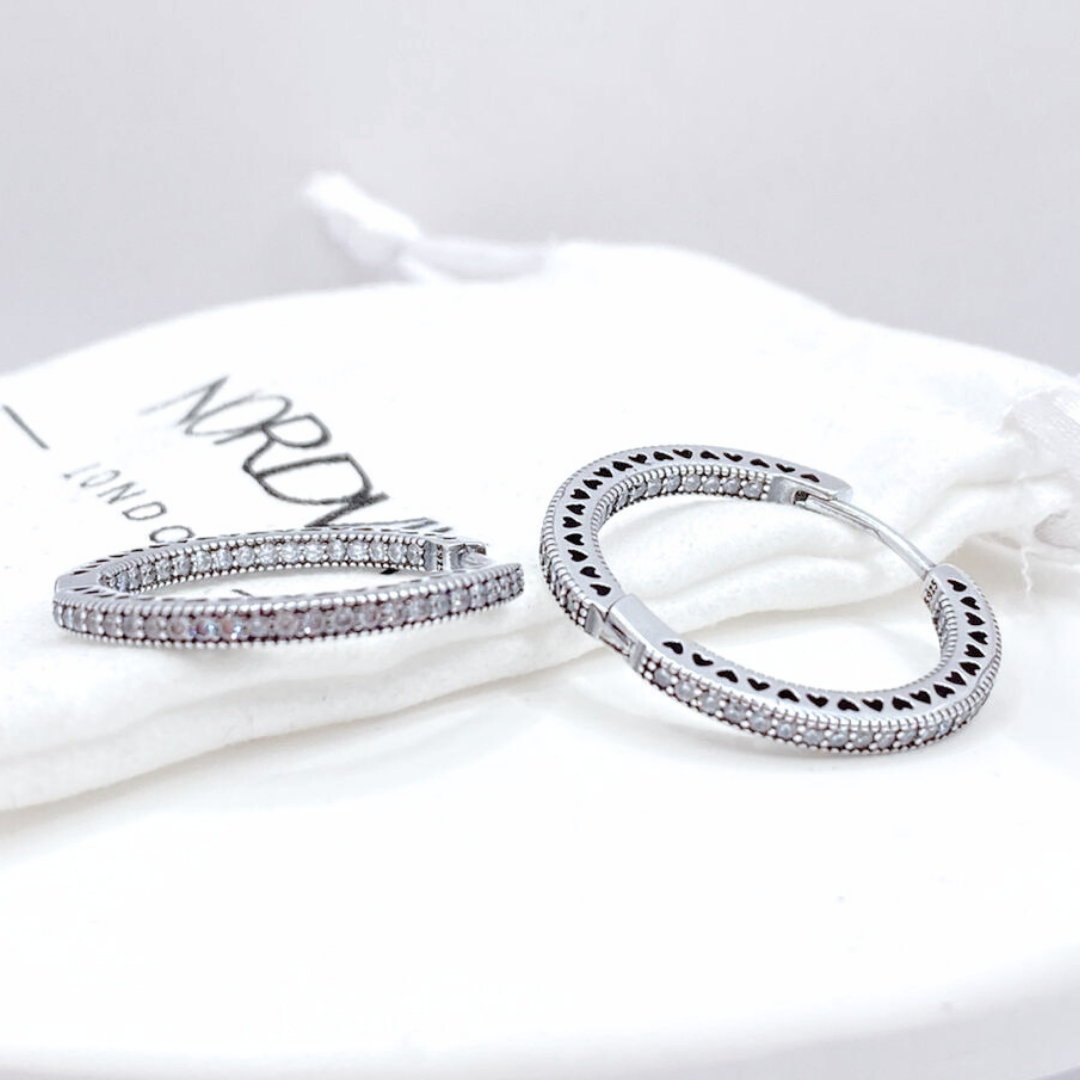 Conjunto Anillo y Aros Corazones - Silver