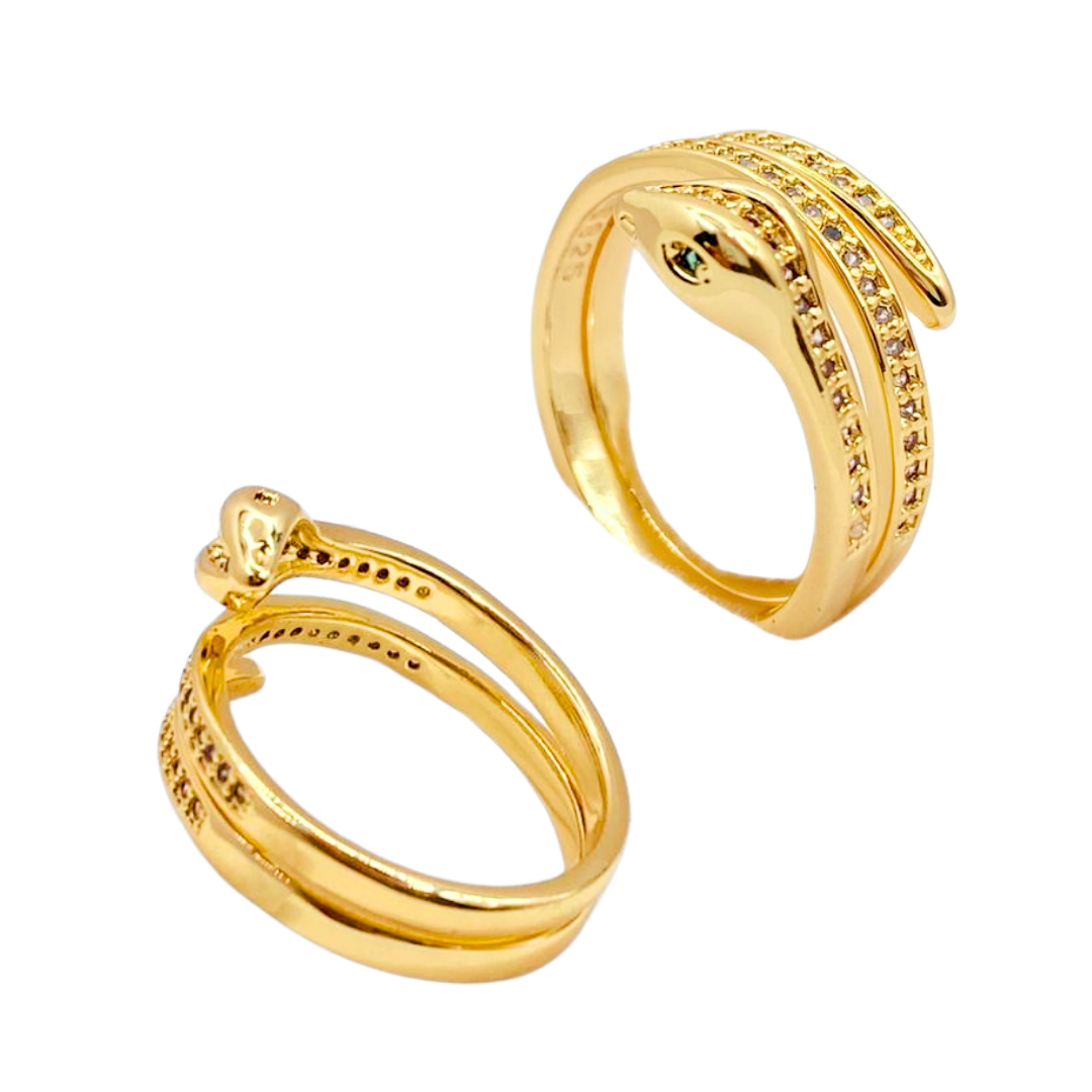 Anillo Snake Pavé - Gold