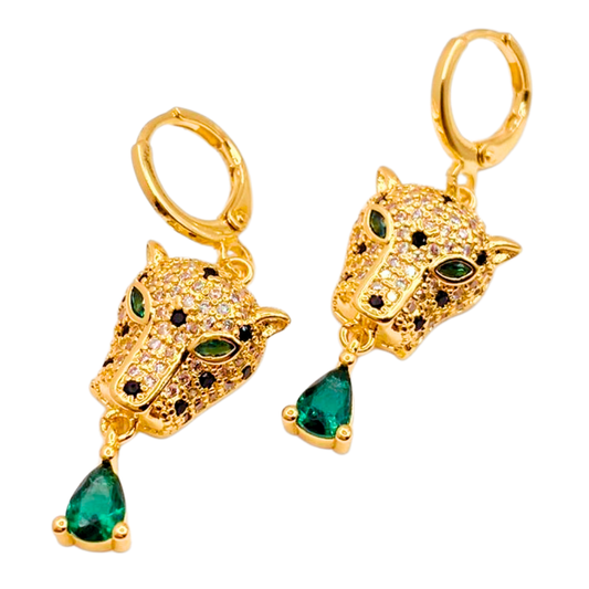 Aros Colgantes Leopardo Drop - Gold