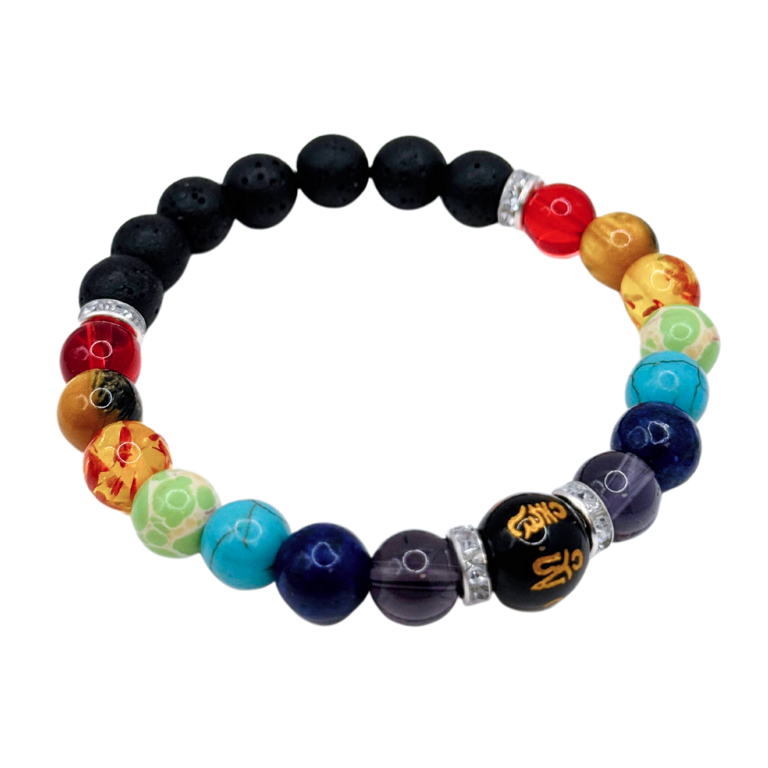 Pulsera Elástica 7 Chakras - Silver