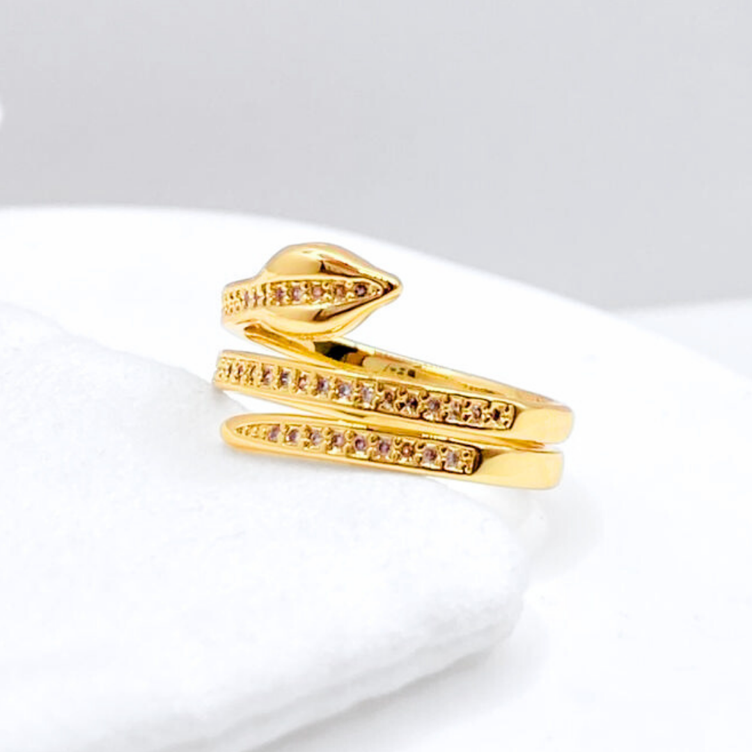 Anillo Snake Pavé - Gold