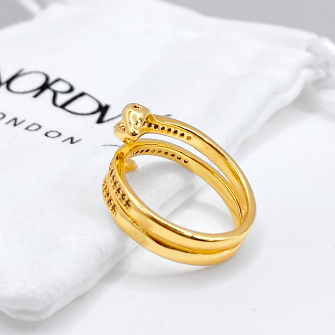 Anillo Snake Pavé - Gold