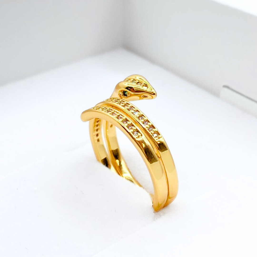 Anillo Snake Pavé - Gold