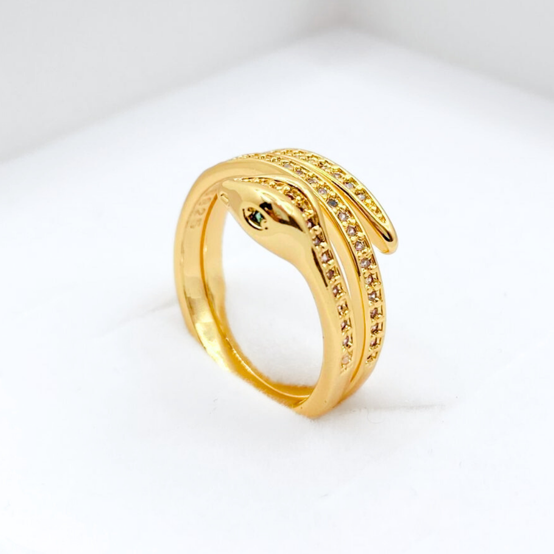 Anillo Snake Pavé - Gold