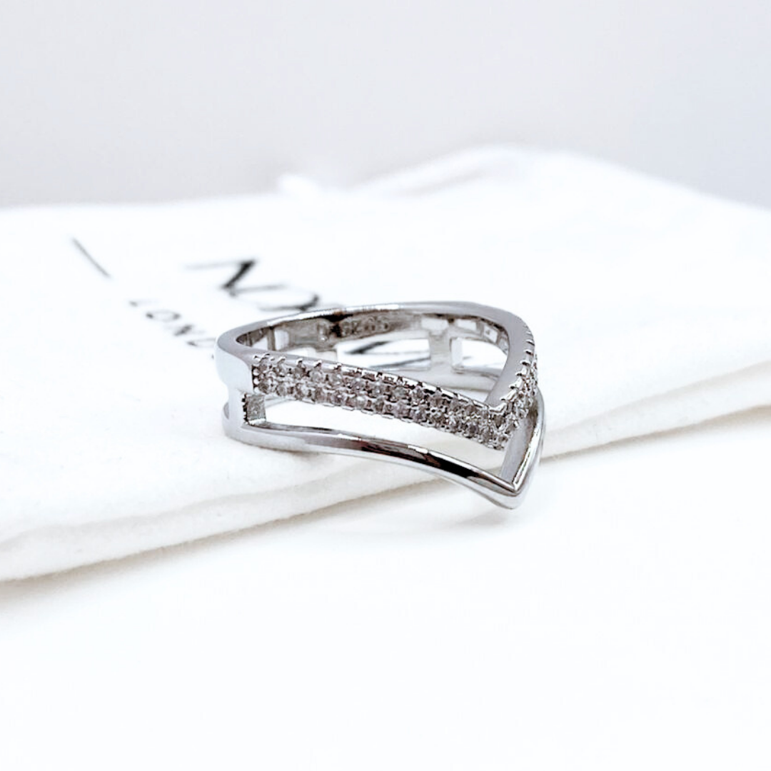 Anillo Doble en V - Silver