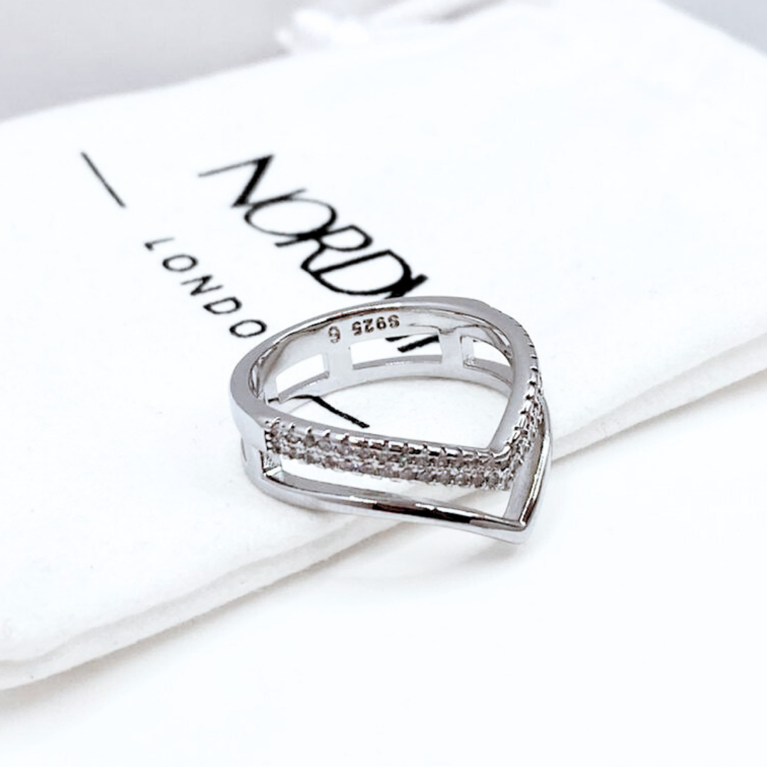 Anillo Doble en V - Silver