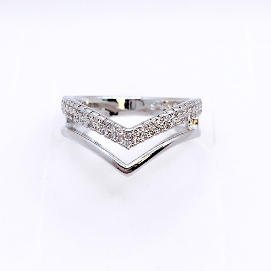 Anillo Doble en V - Silver