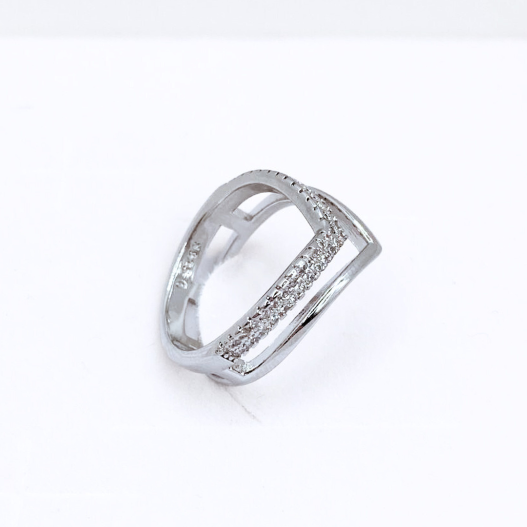 Anillo Doble en V - Silver