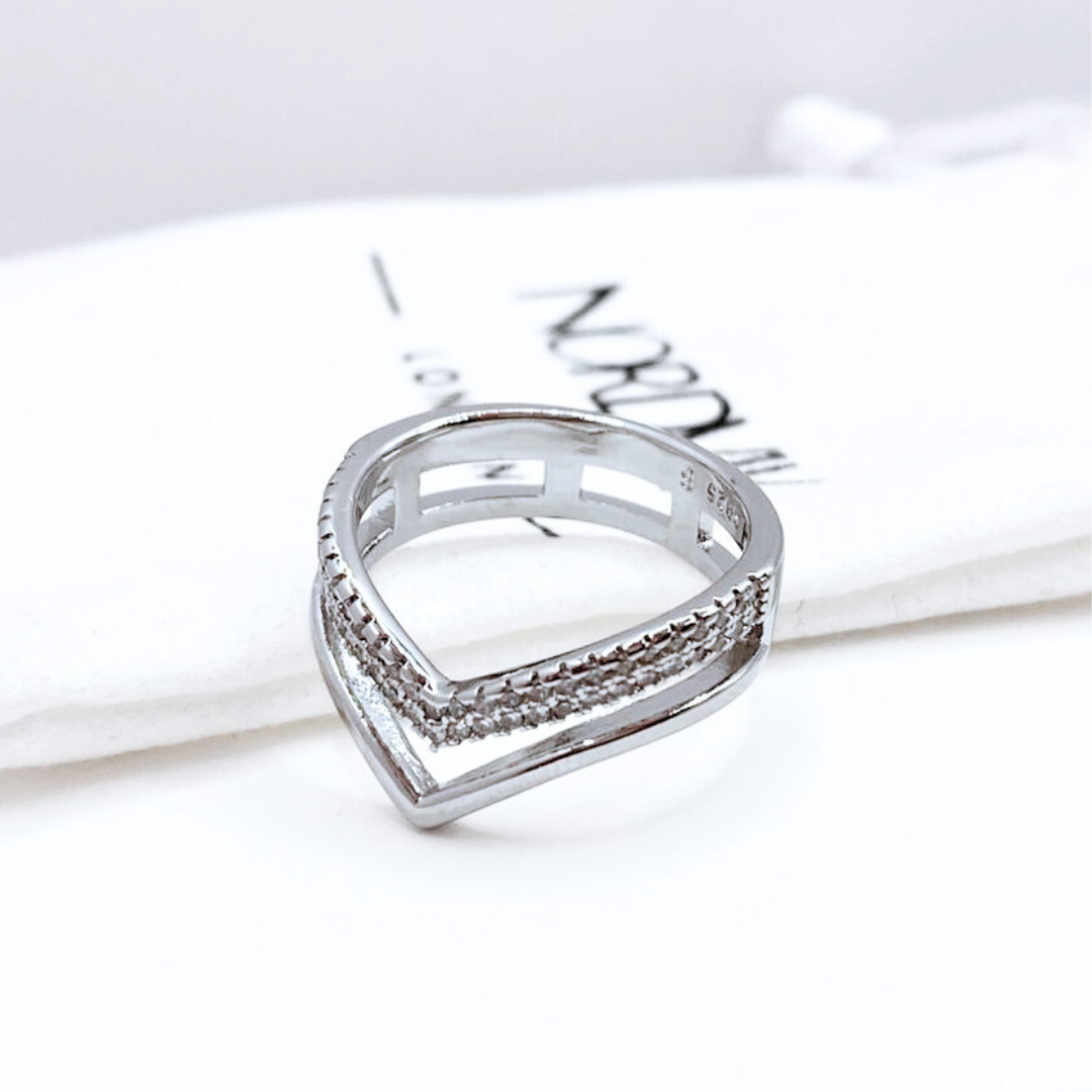 Anillo Doble en V - Silver