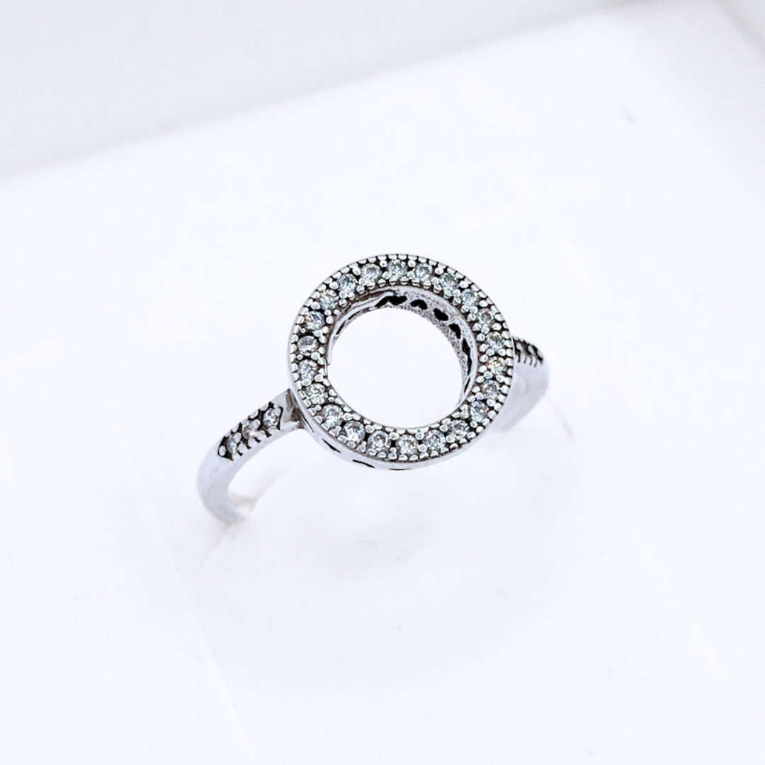 Anillo Halo Heart - Silver