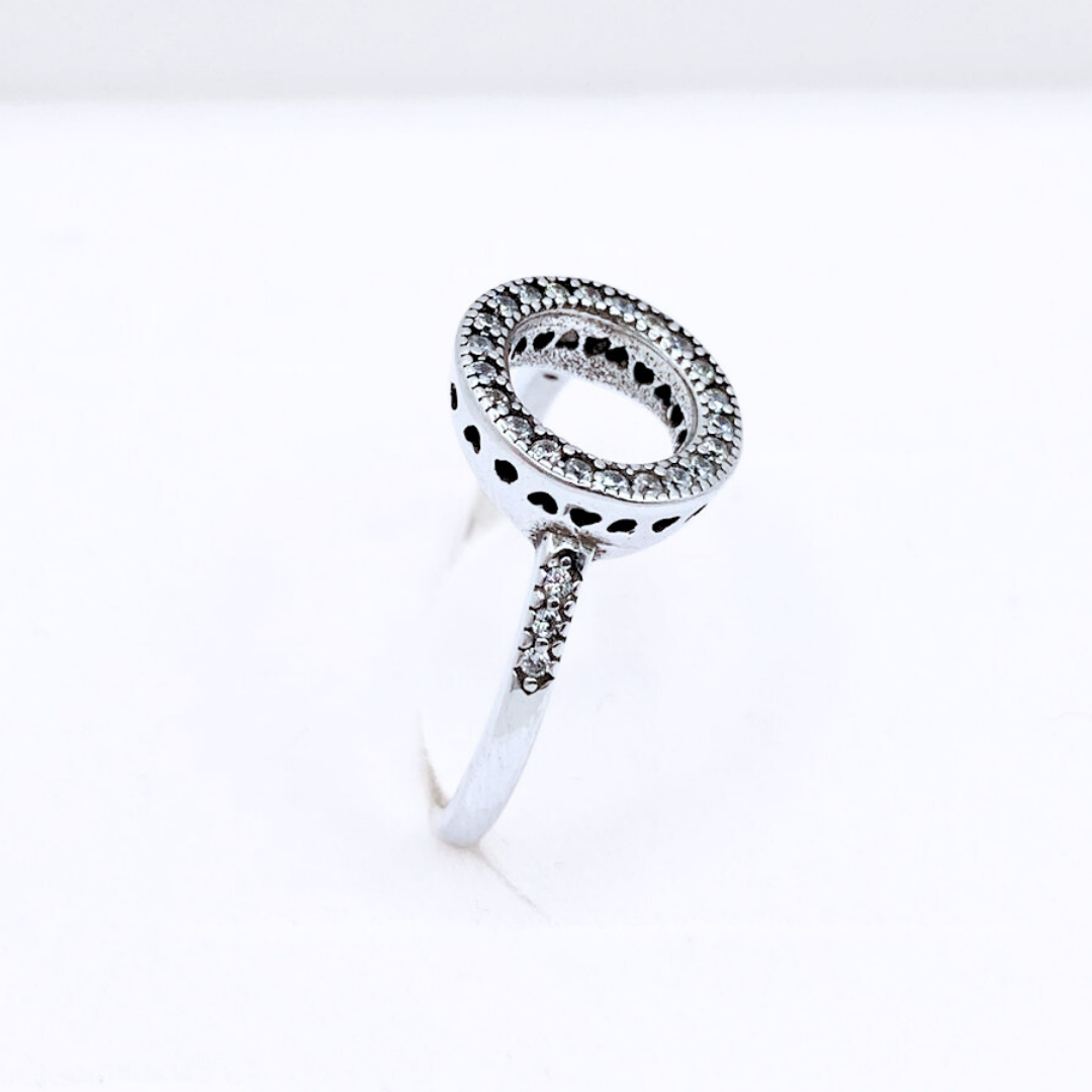 Anillo Halo Heart - Silver