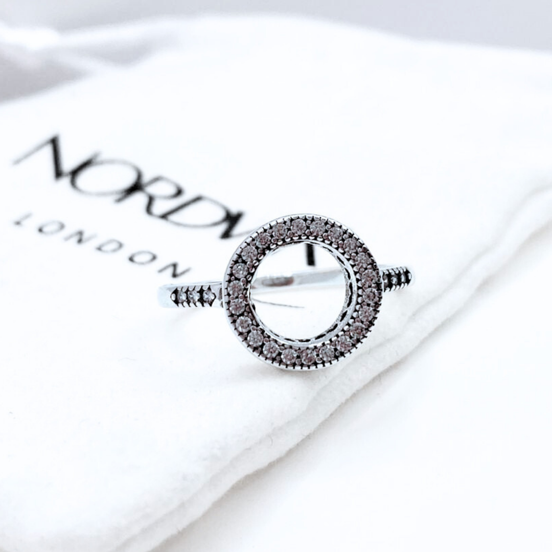 Anillo Halo Heart - Silver