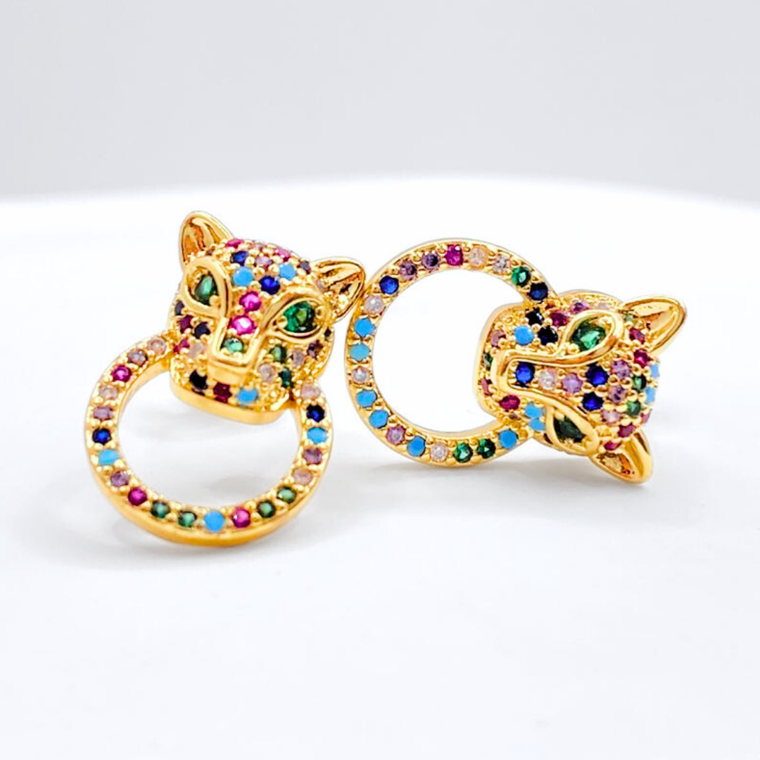 Aros Leopardo Rainbow - Gold