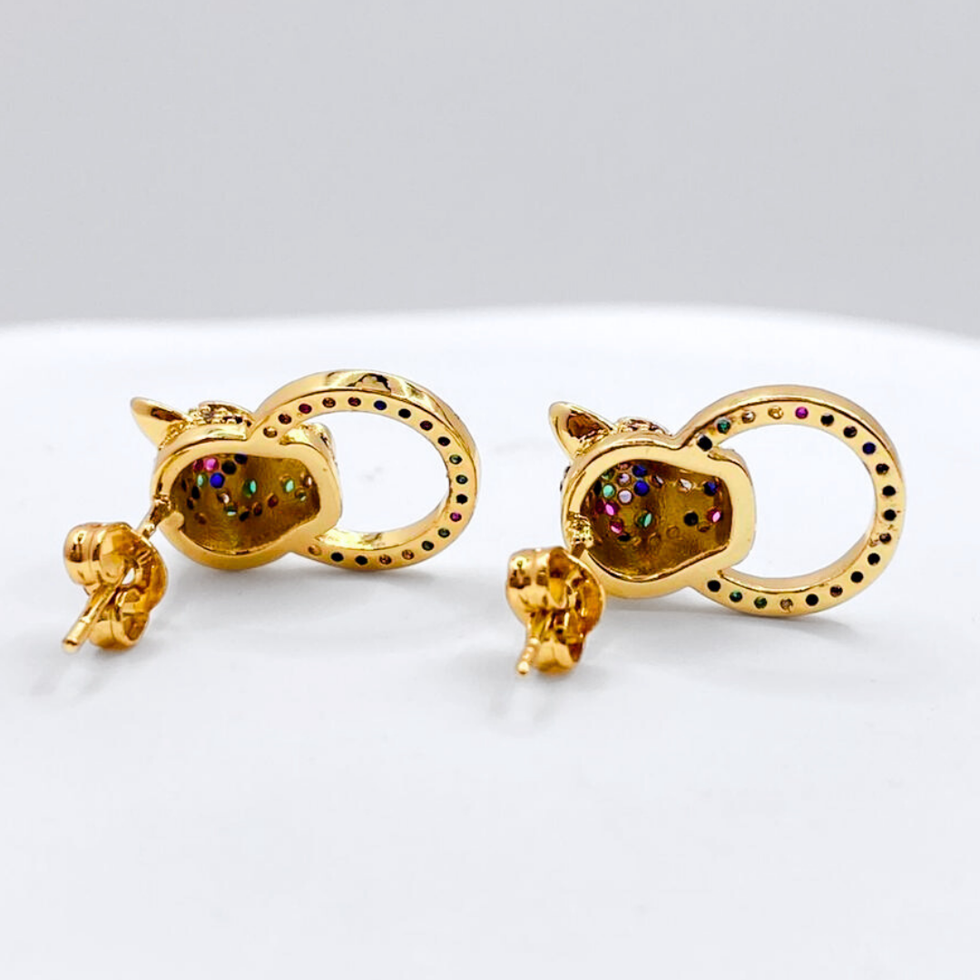 Aros Leopardo Rainbow - Gold