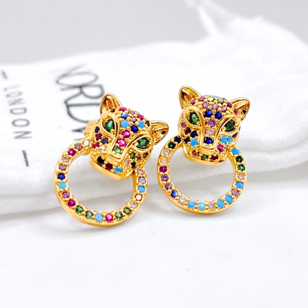 Aros Leopardo Rainbow - Gold