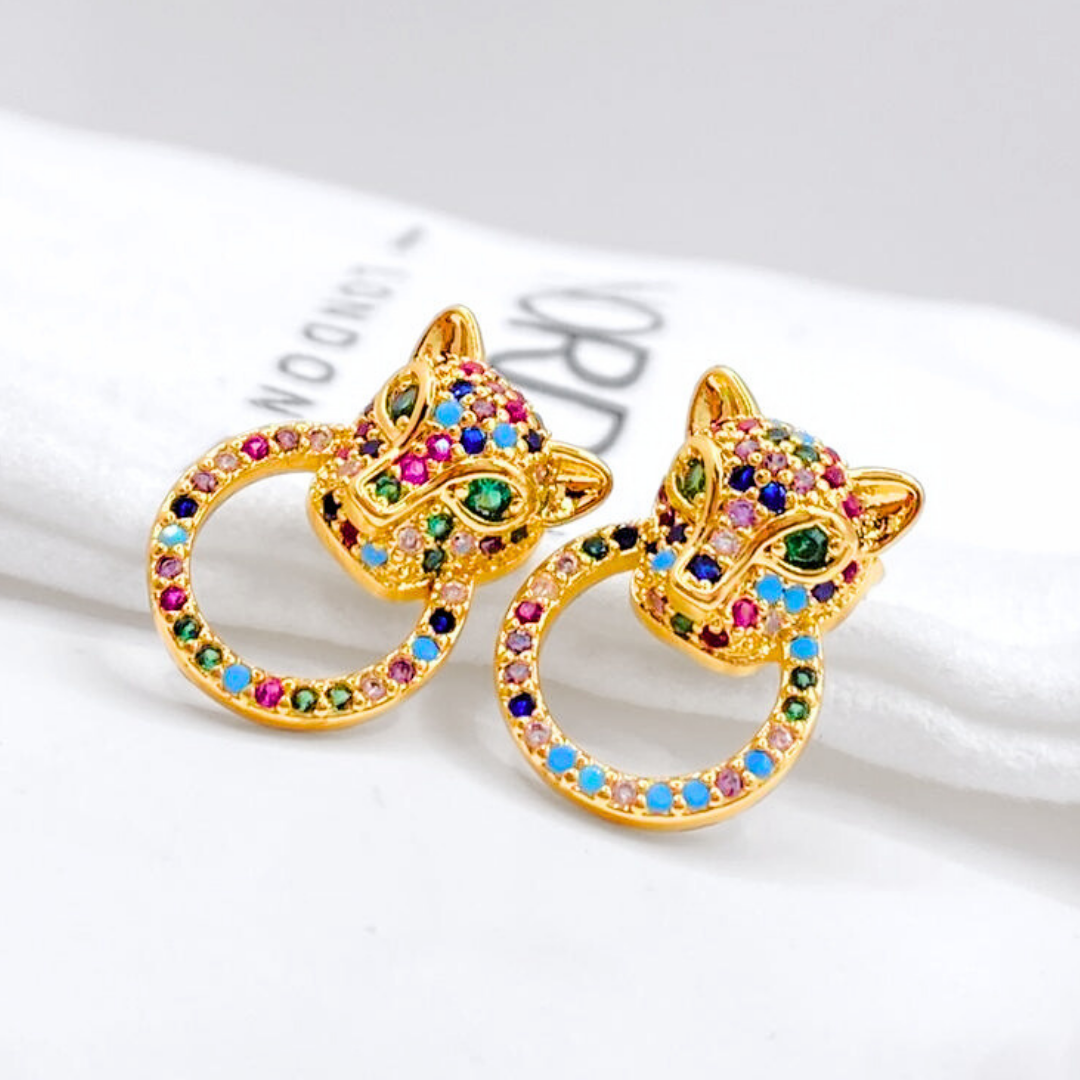 Aros Leopardo Rainbow - Gold