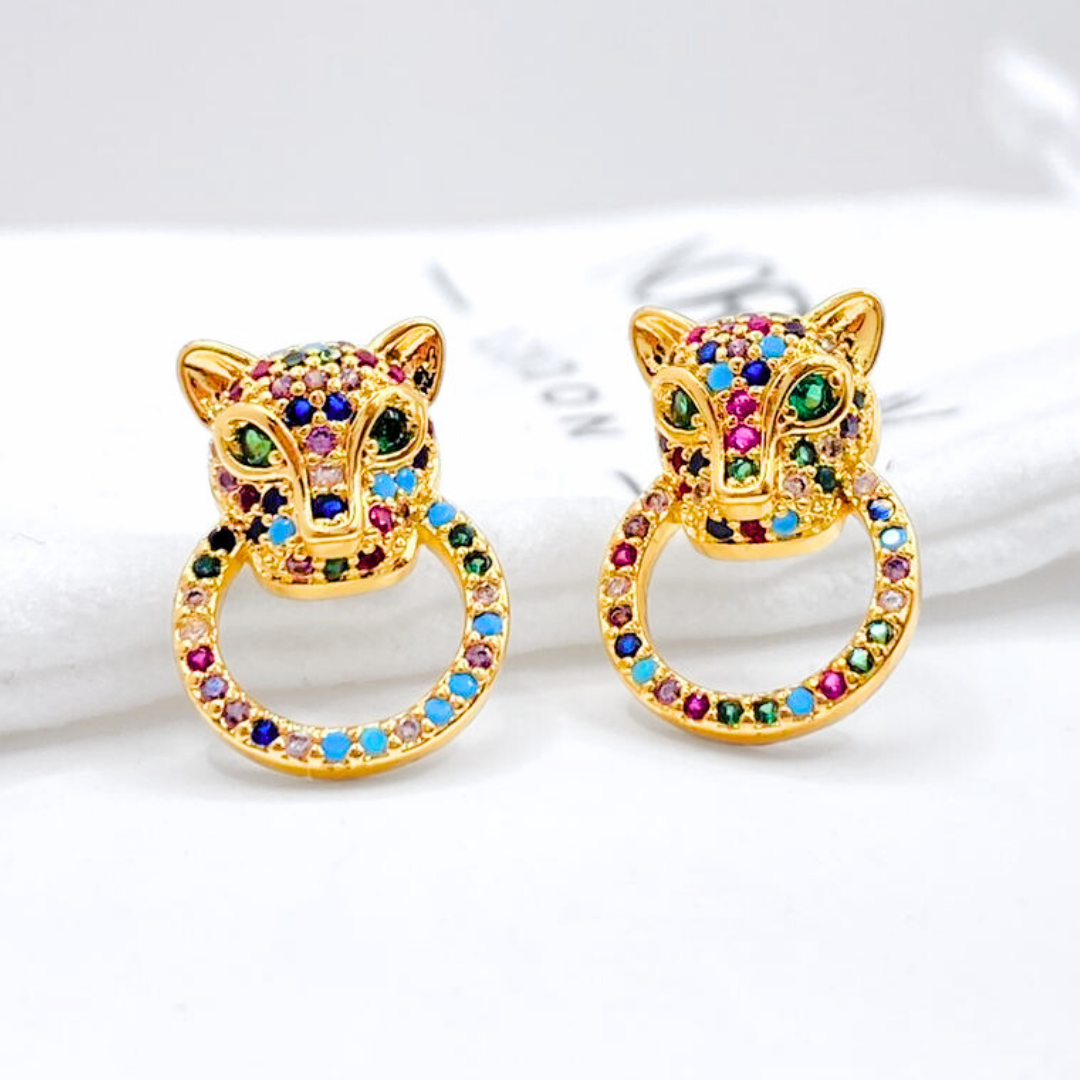 Aros Leopardo Rainbow - Gold