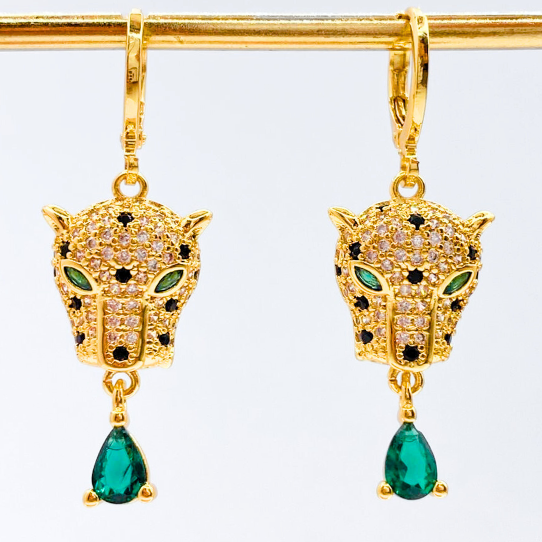 Aros Colgantes Leopardo Drop - Gold