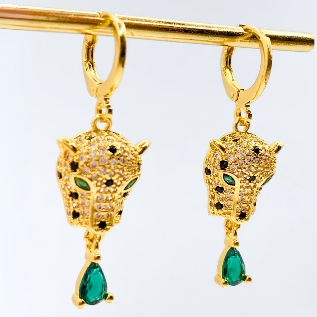 Aros Colgantes Leopardo Drop - Gold