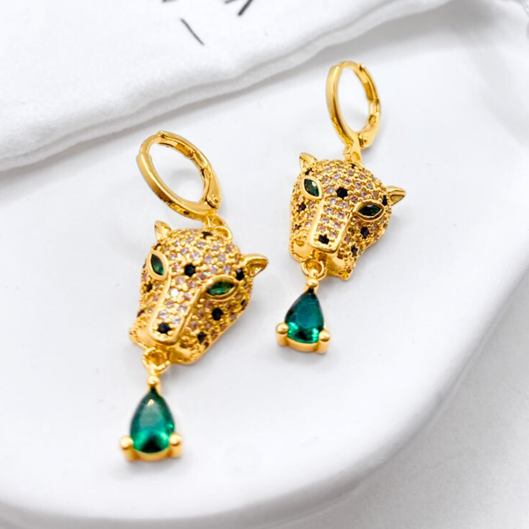 Aros Colgantes Leopardo Drop - Gold