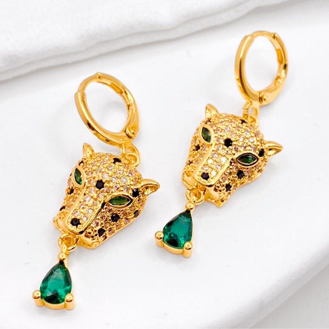 Aros Colgantes Leopardo Drop - Gold