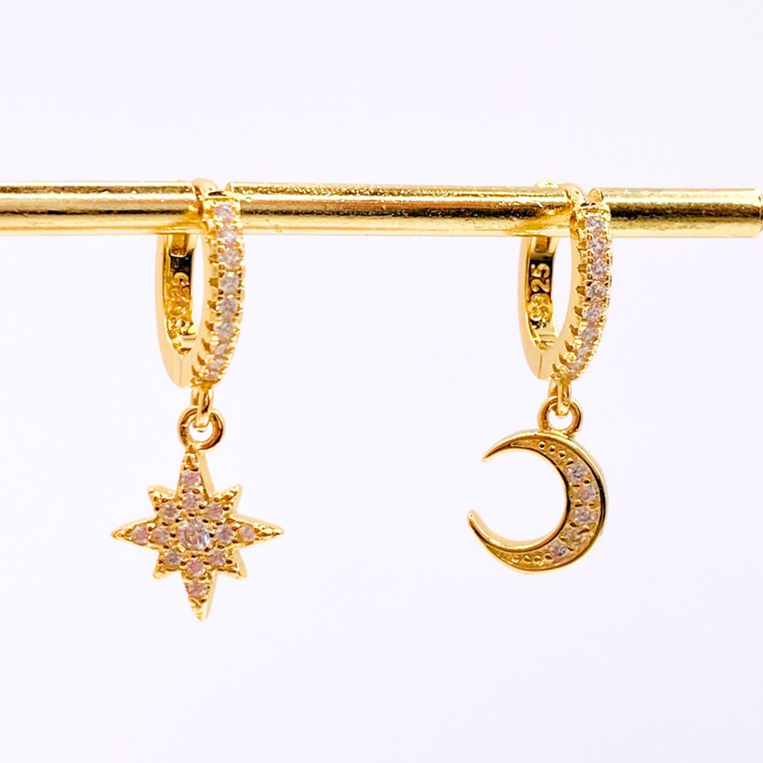 Argollas Luna y Estrella - Gold