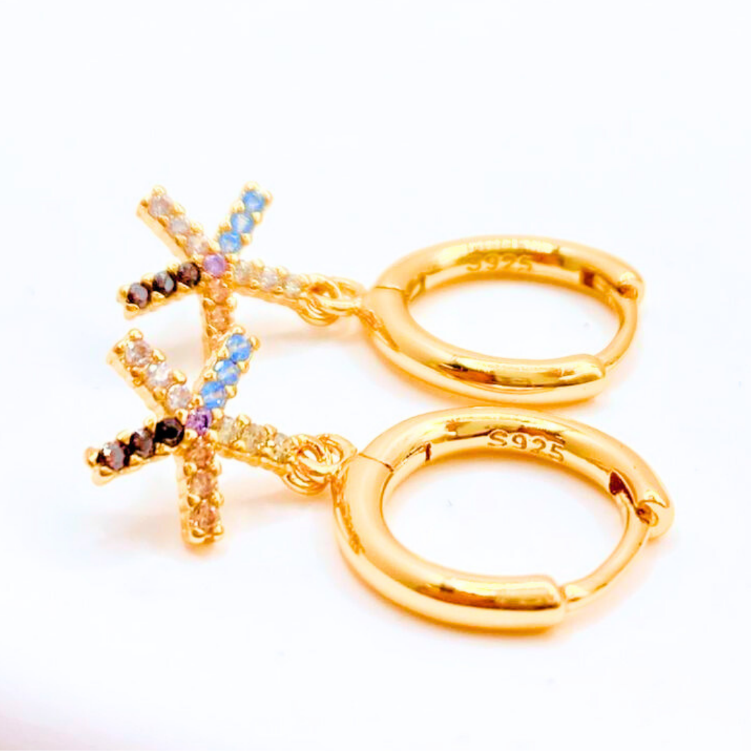 Argollas Estrellas - Gold