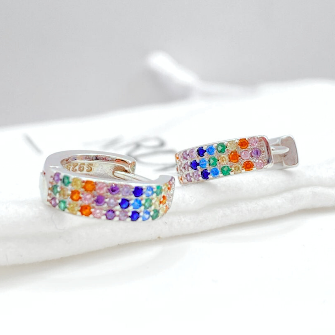Argollas Rainbow - Silver