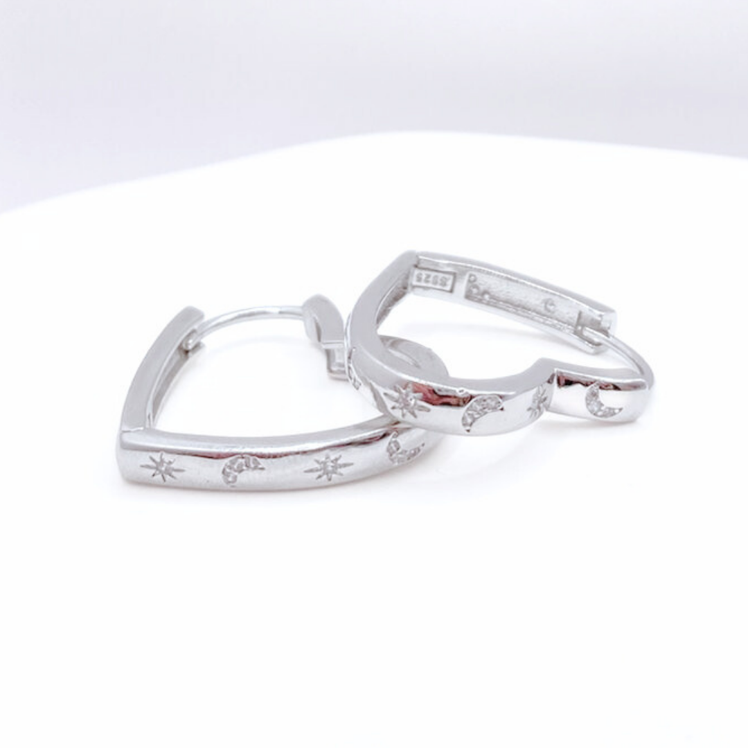 Aros Argolla Corazón - Silver