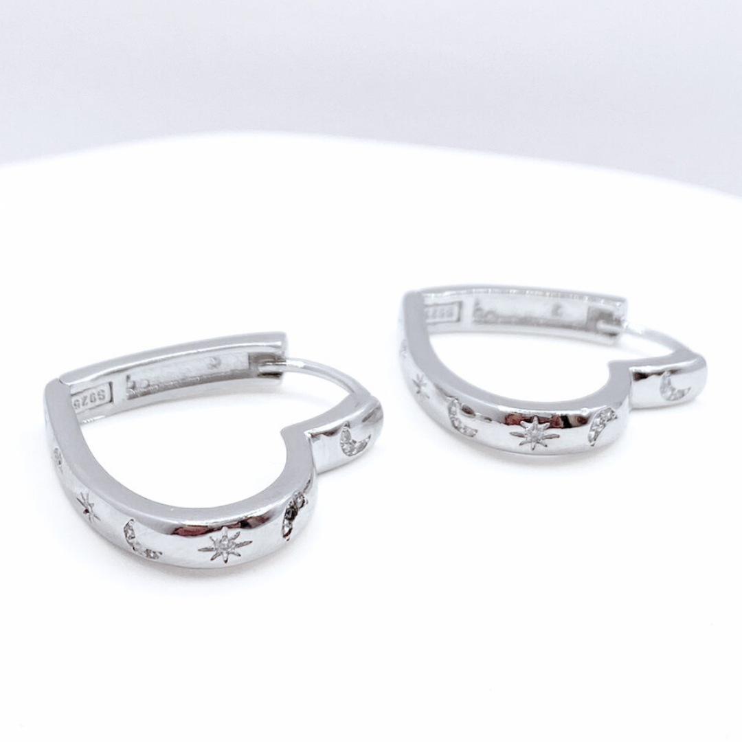 Aros Argolla Corazón - Silver