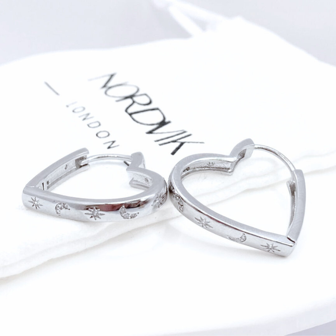 Aros Argolla Corazón - Silver