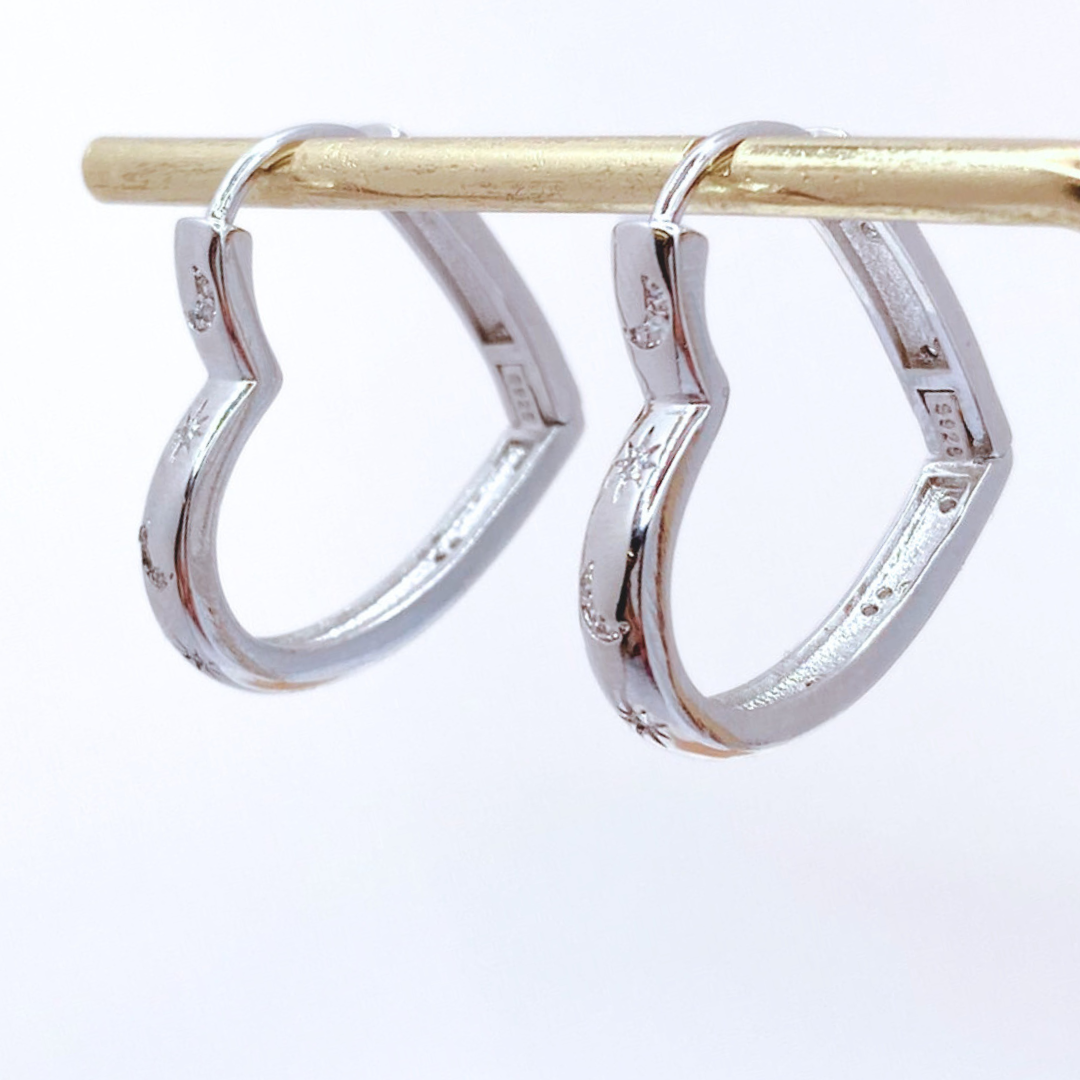 Aros Argolla Corazón - Silver