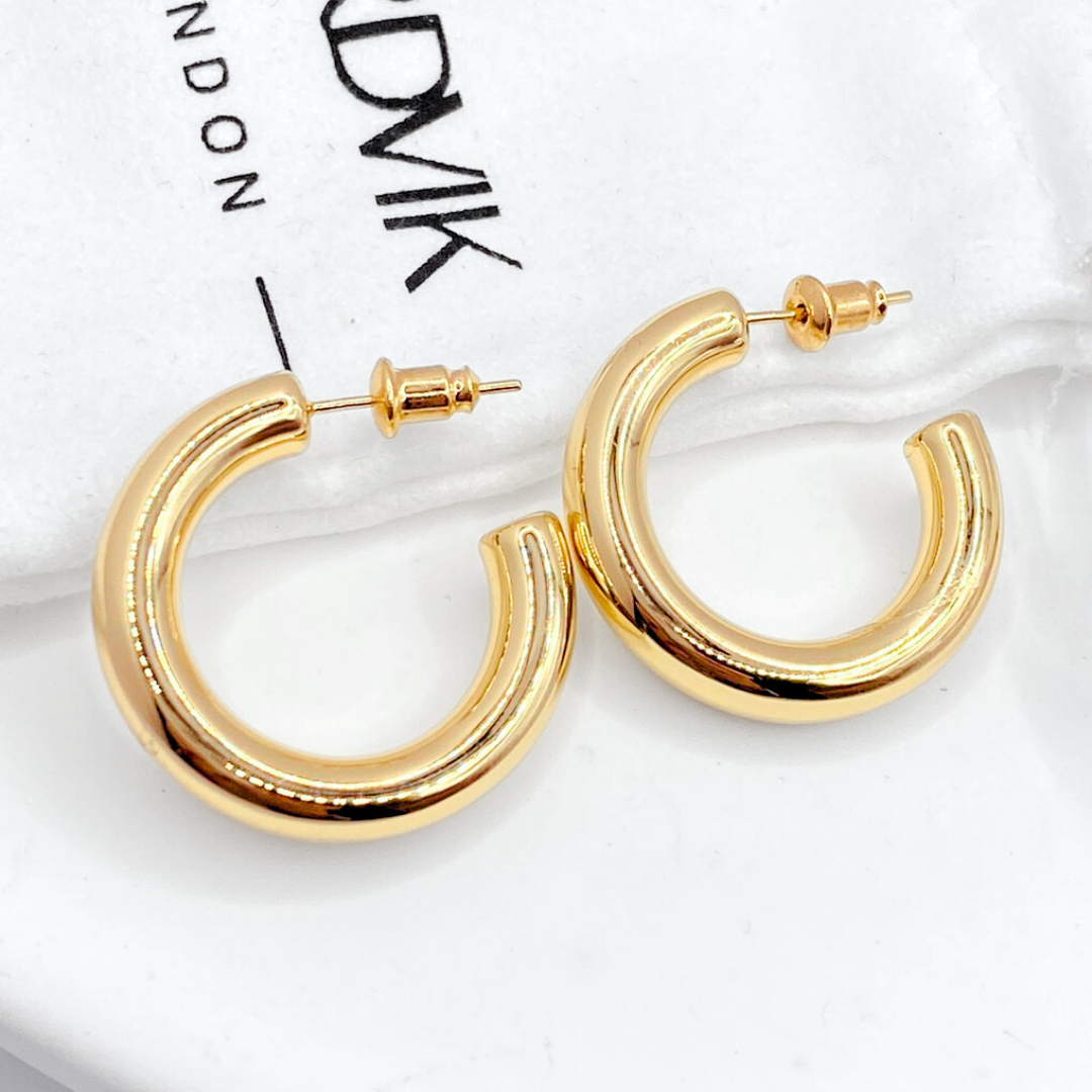 Argollas Tubo 25mm - Gold