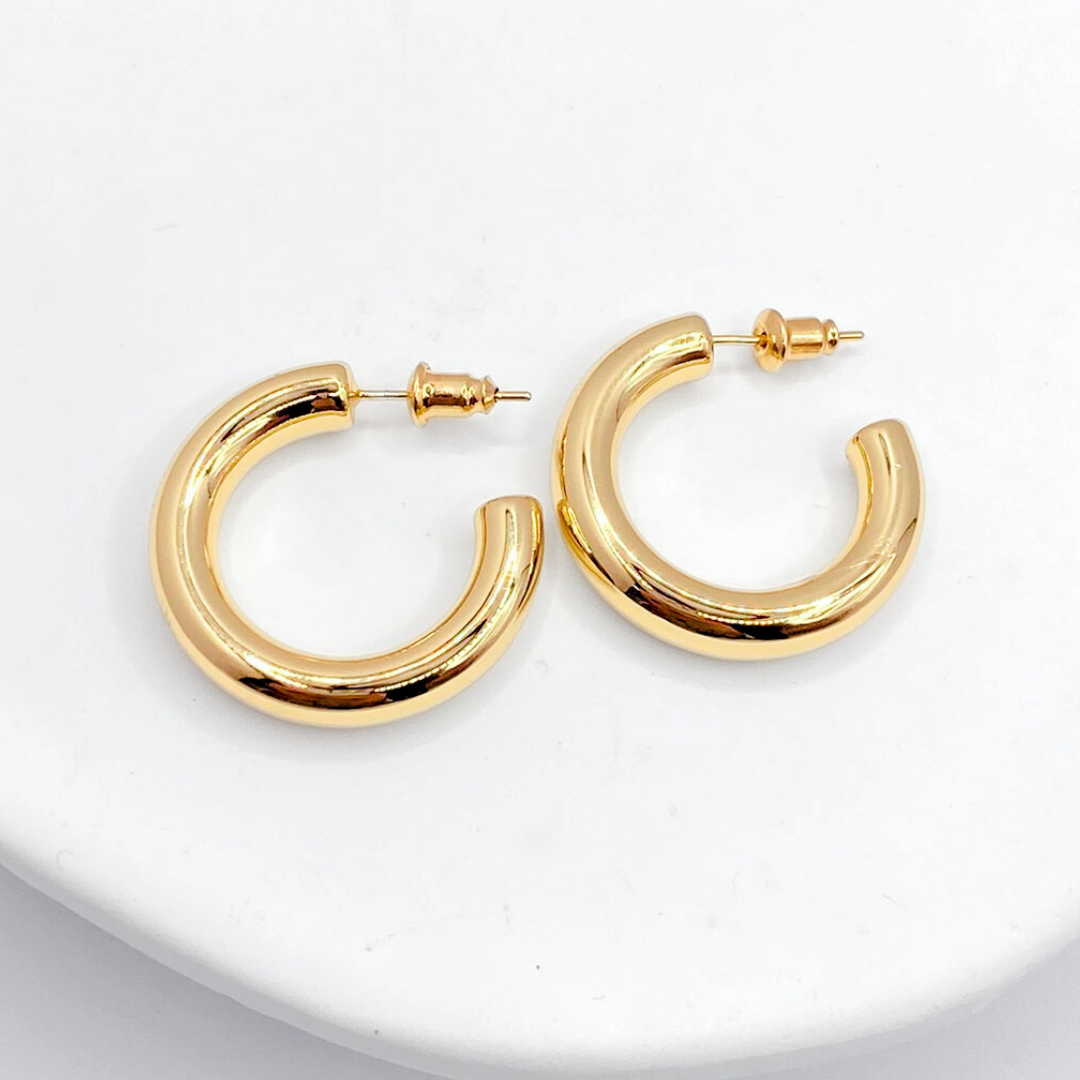 Argollas Tubo 30mm - Gold