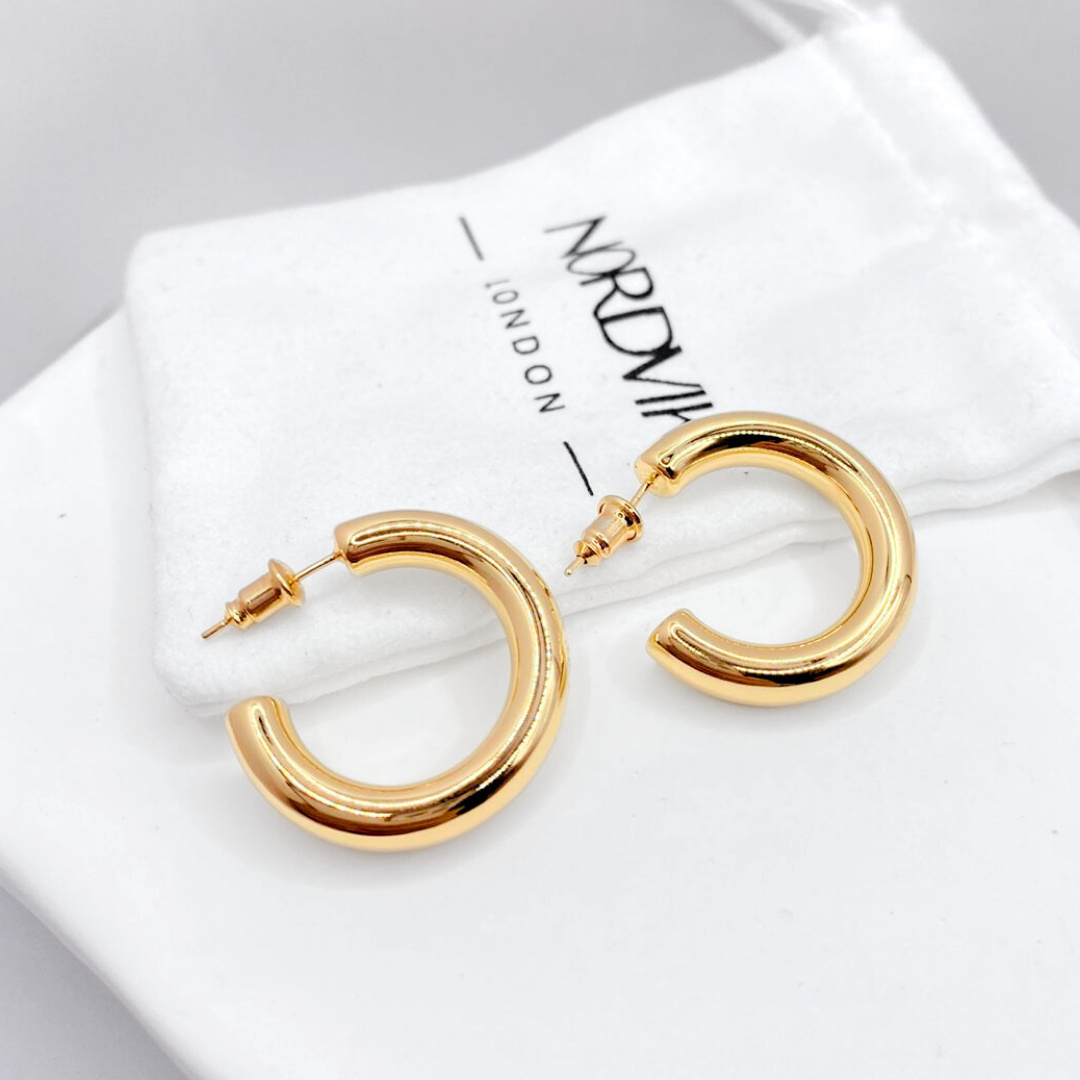 Argollas Tubo 30mm - Gold