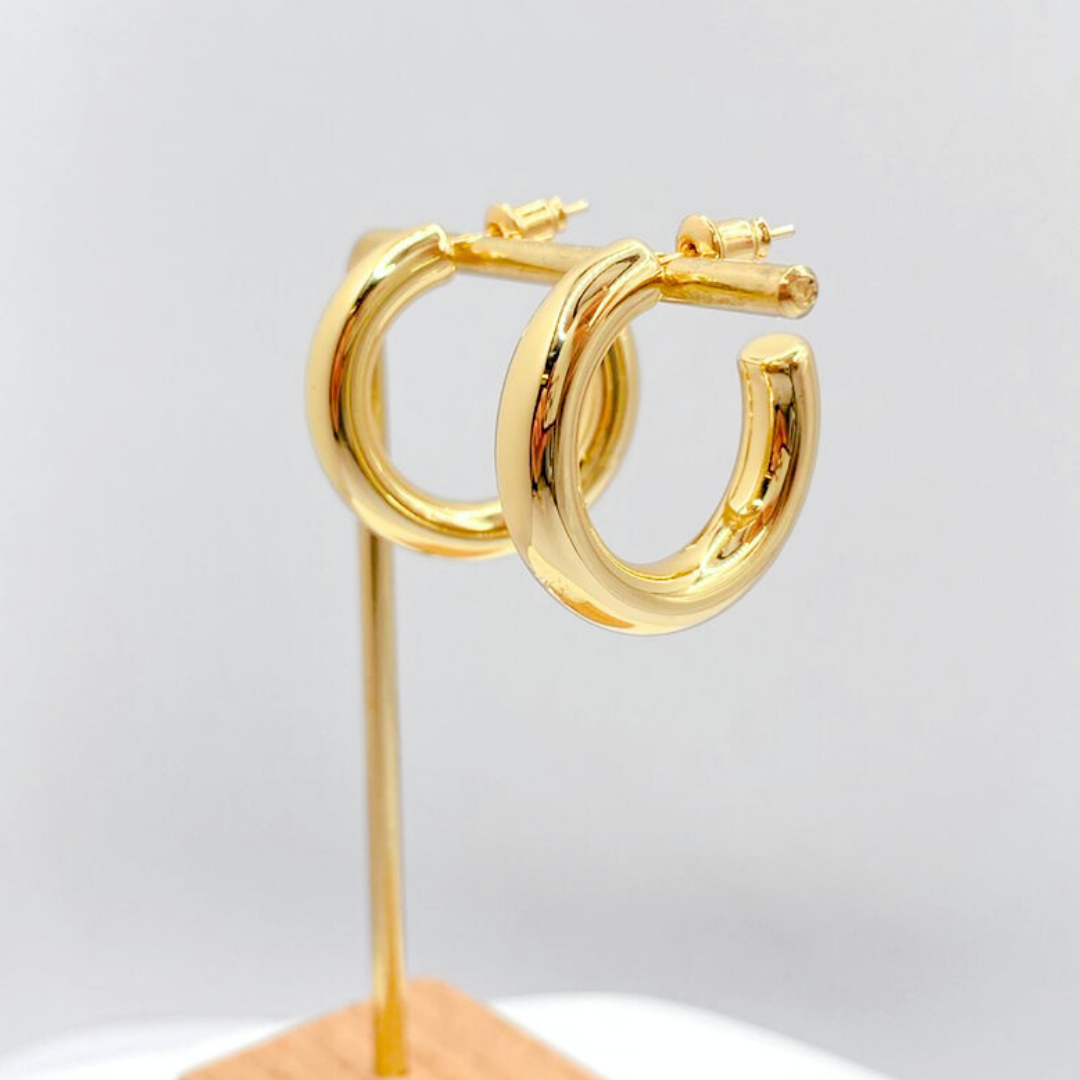 Argollas Tubo 30mm - Gold