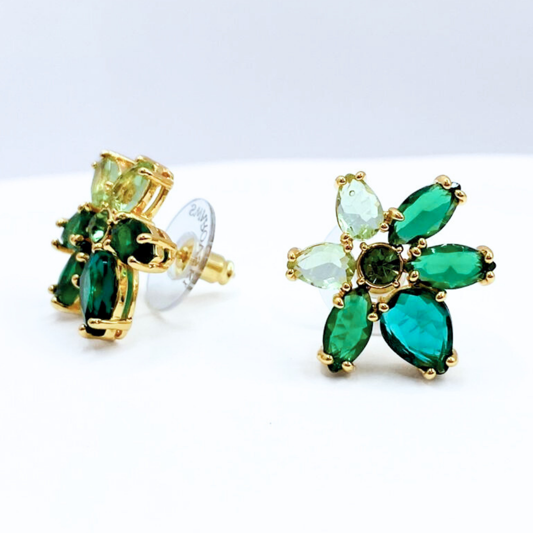 Aros Flor Esmeralda - Gold
