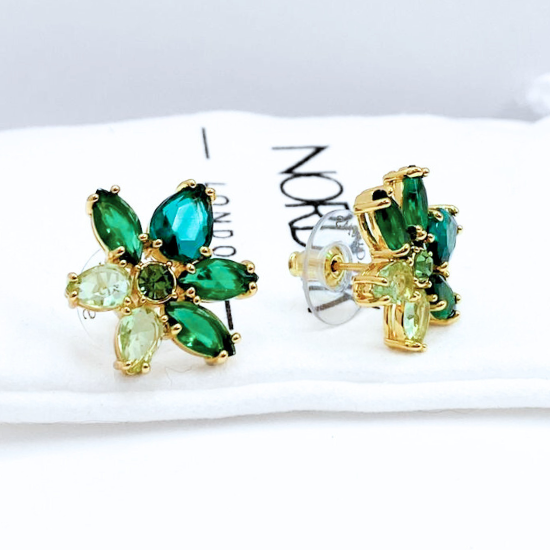 Aros Flor Esmeralda - Gold