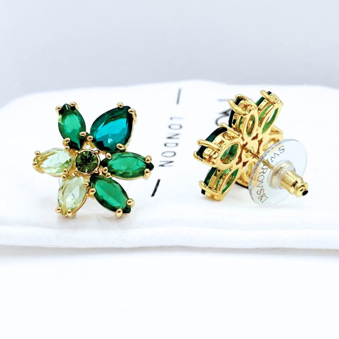 Aros Flor Esmeralda - Gold