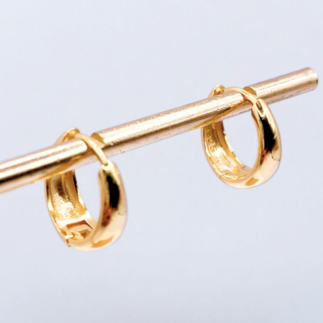 Aros Bombeados Oro 24k - Gold