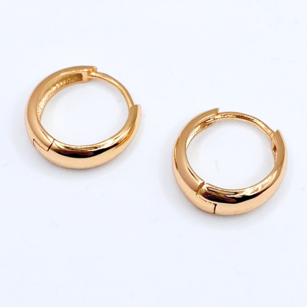 Aros Bombeados Oro 24k - Gold
