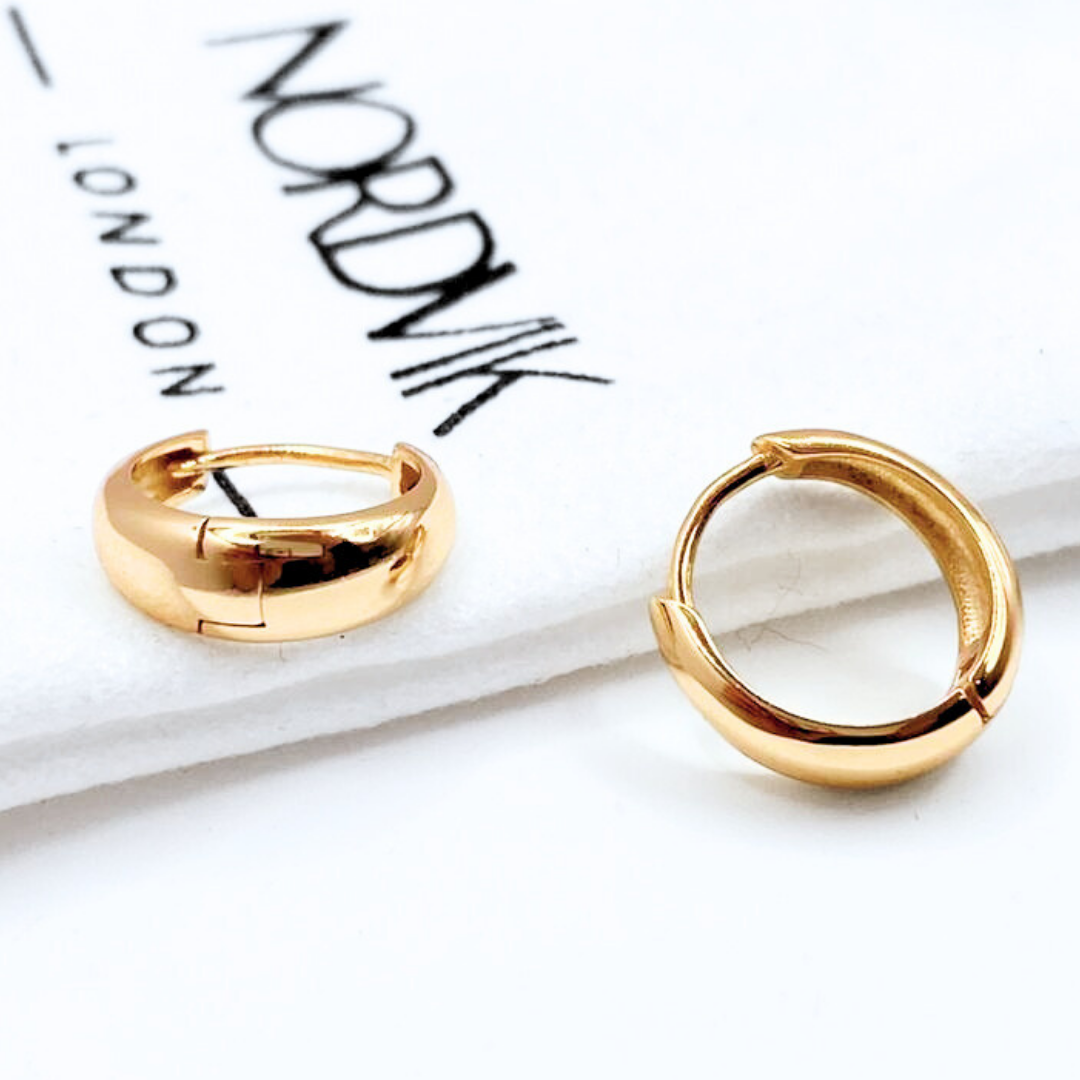 Aros Bombeados Oro 24k - Gold