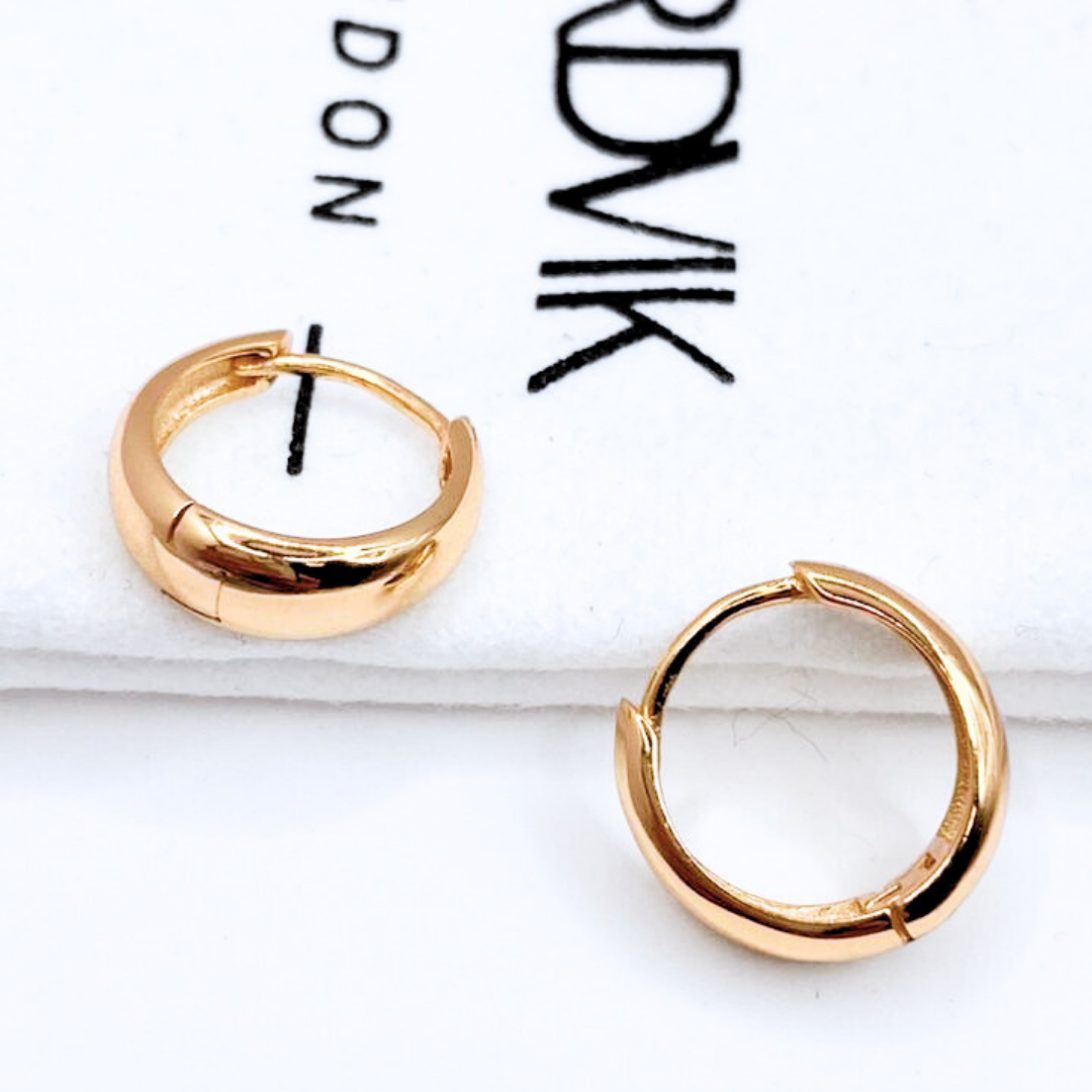 Aros Bombeados Oro 24k - Gold