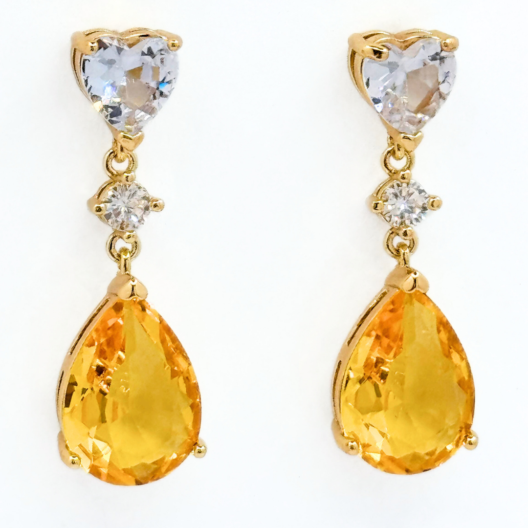 Aros Fiesta Corazón y Gota - Gold