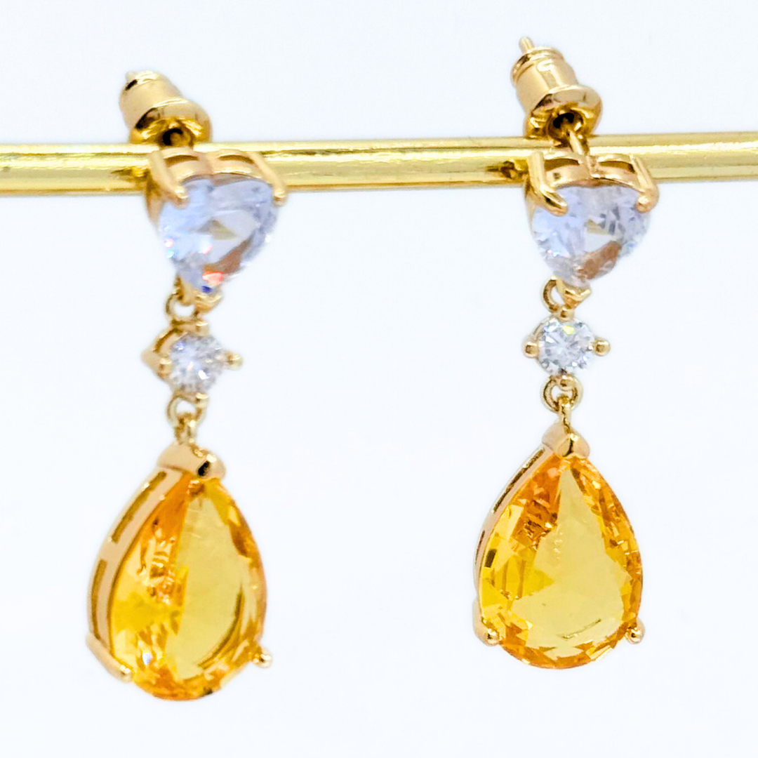 Aros Fiesta Corazón y Gota - Gold