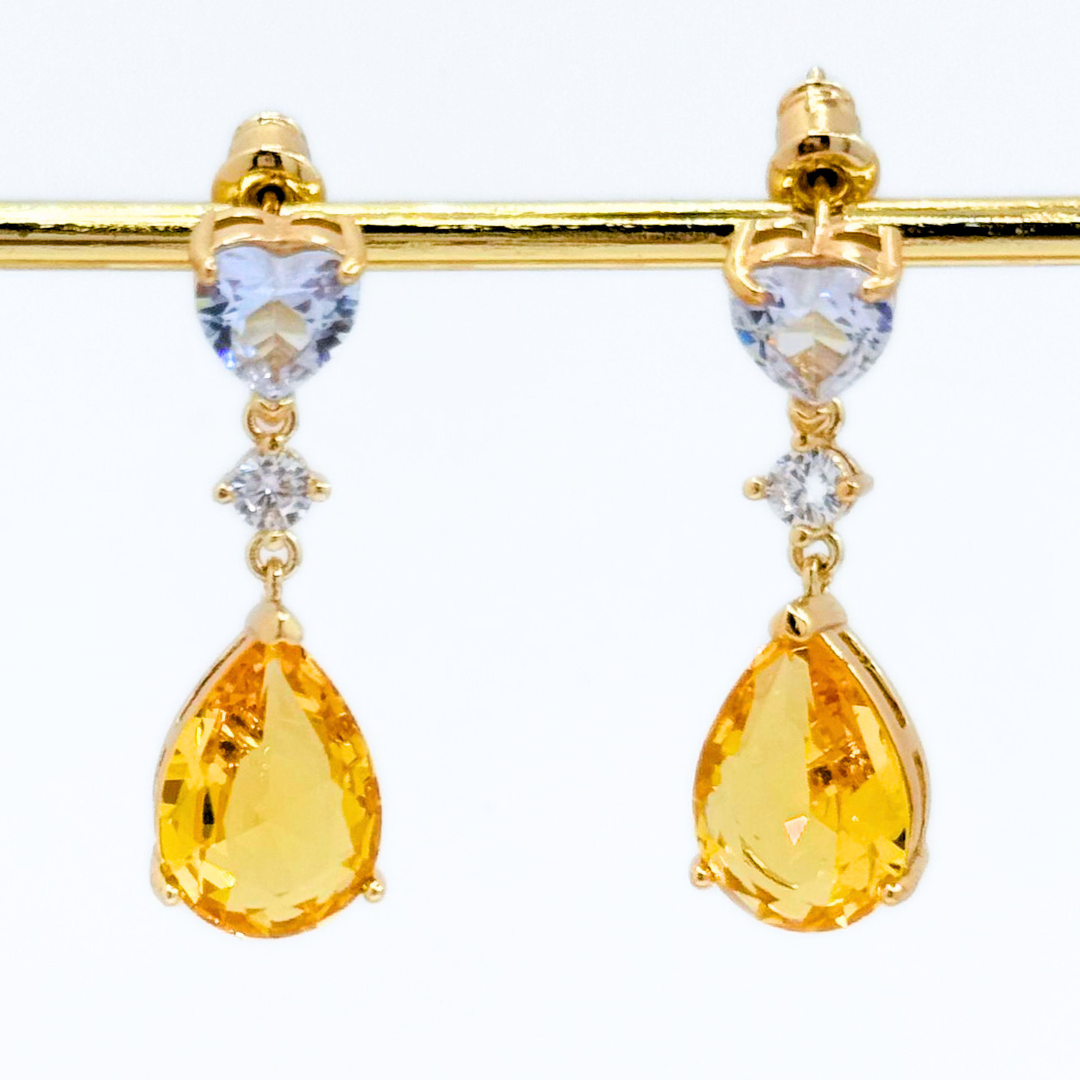 Aros Fiesta Corazón y Gota - Gold