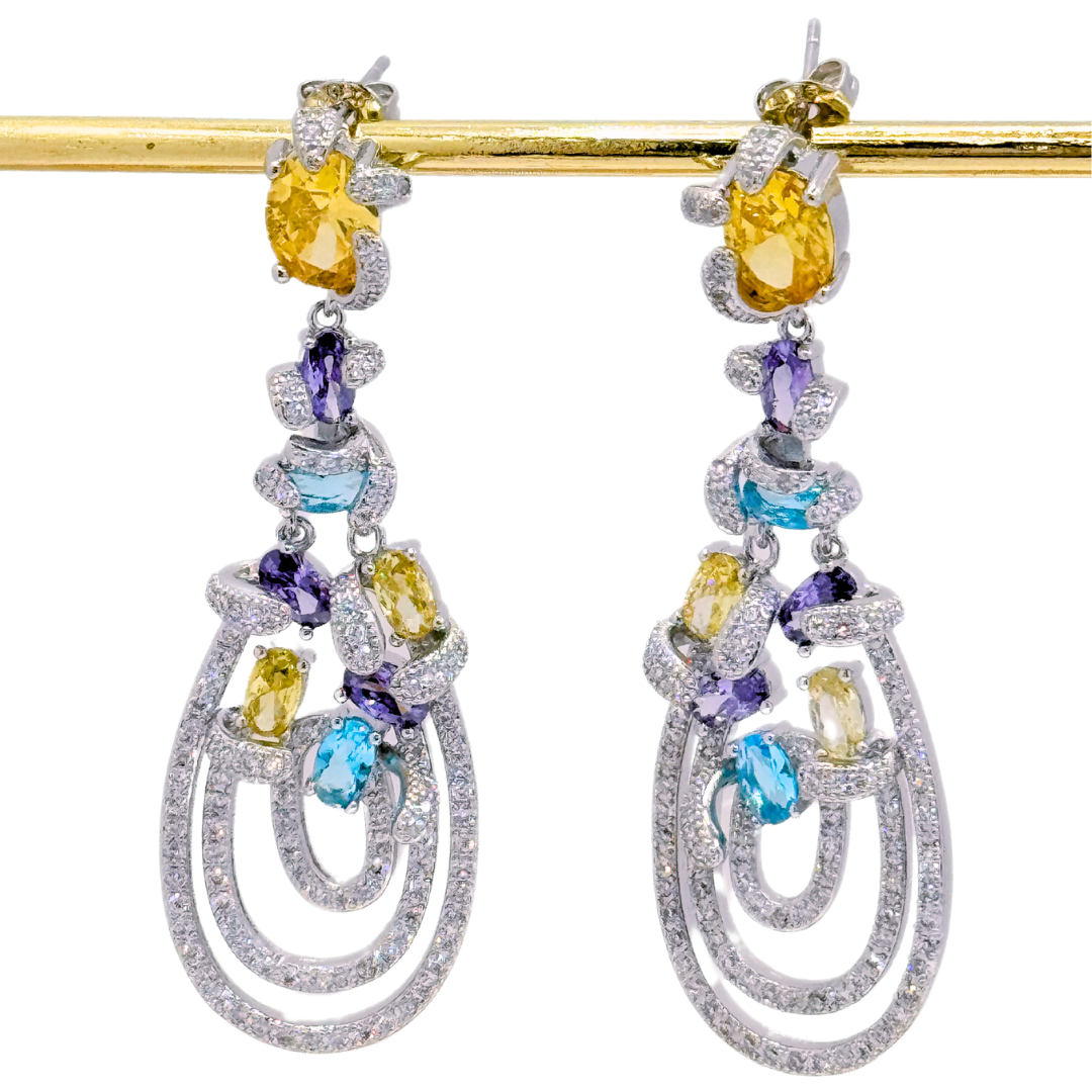 Aros De Fiesta Coloridos - Silver